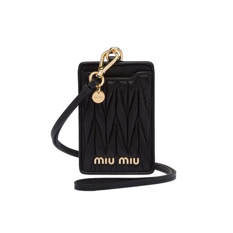 Miu Miu Matelassé Nappa Leather Badge Holder 